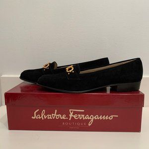 Vintage Ferragamo Black Suede Loafer - Never Worn